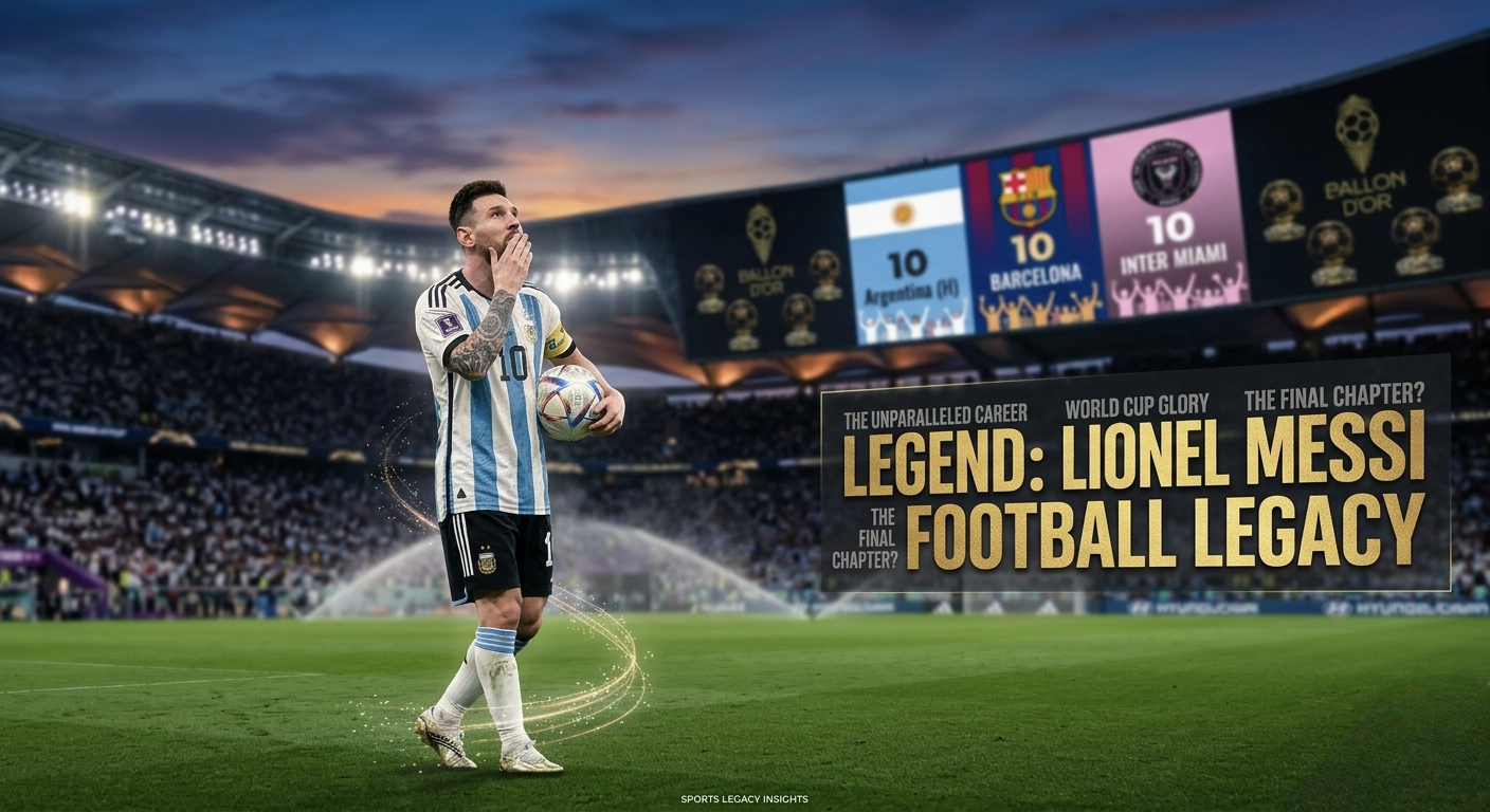 Lionel Messi celebrating football achievements.
