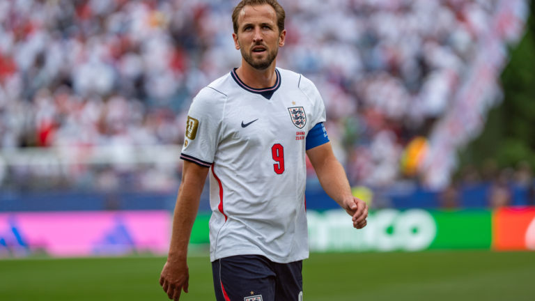 Harry Kane playing for England at the 2026 FIFA World Cup — photo from England v Ghana, 23 June 2026